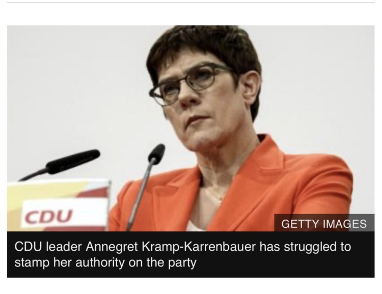 Annegret Kramp-Karrenbauer: Favourite to replace Merkel stands down