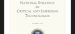 NATIONAL STRATEGY for CRITICAL AND EMERGING TECHNOLOGIES